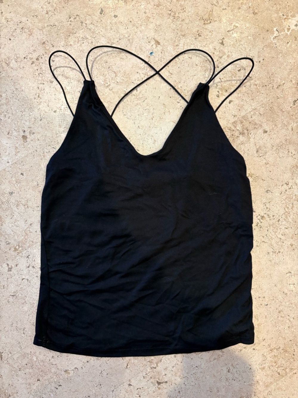 Gaze - Black Strappy top with Crisscross Back
